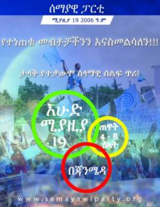 ሰማያዊ ፓርቲ በአዲስአበባ ሰላማዊ ሰልፍ ጠራ